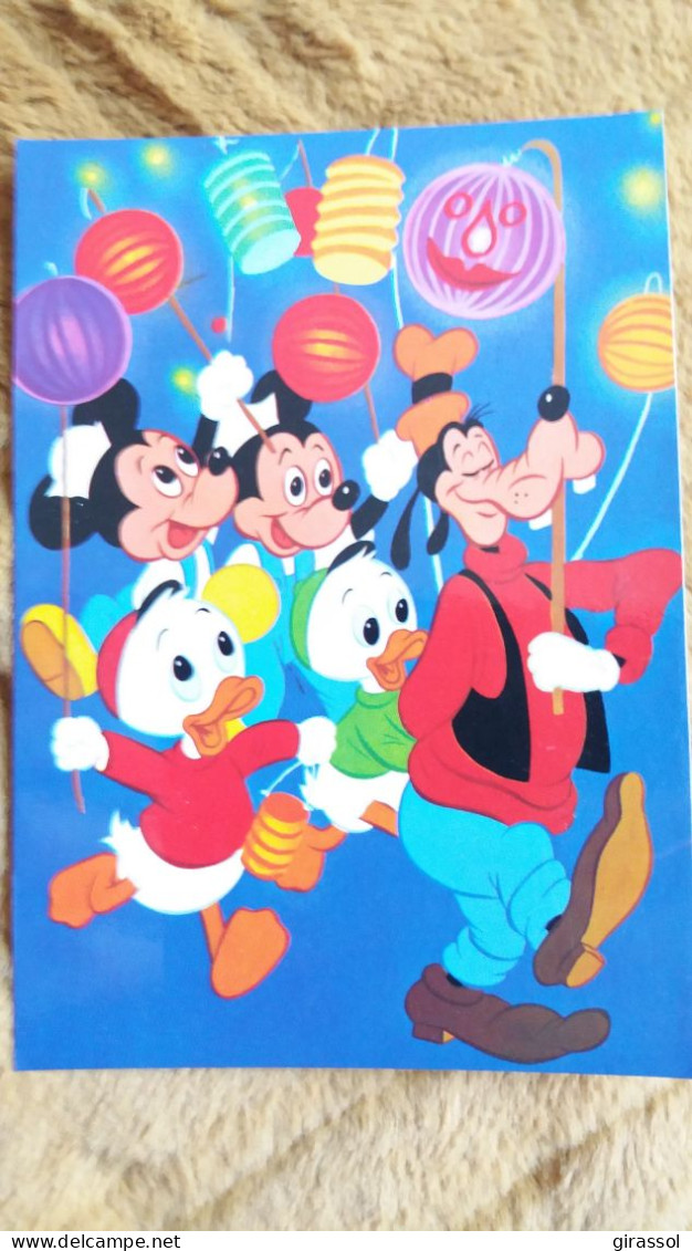 CPM WALT DISNEY MICKEY DAISY PLUTO RIRI FIFI OU LOULOU LAMPIONS FETE DEFILE ED BIONDETTI 105 - Altri & Non Classificati