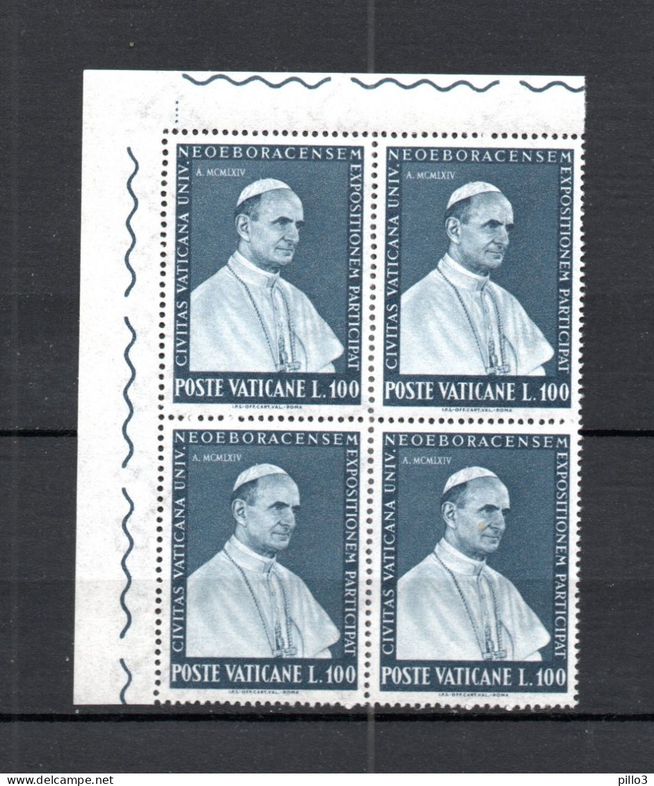 VATICANO :  Esposizione Universale Di New York  4 Val. In Quartina  MNH**  Del 22.04.1964 - Unused Stamps