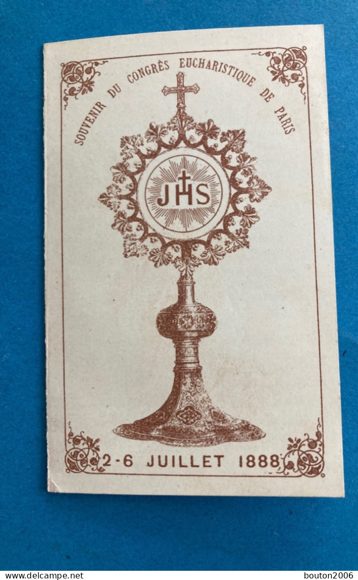 Faire-part Souvenir Congrès Eucharistique De Paris 1888 - Other & Unclassified