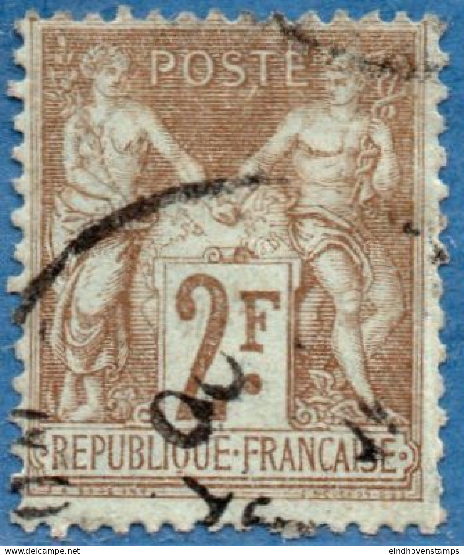 France 1900 50 Rose Sage Type III  (N Below U) Cancelled - 1898-1900 Sage (Tipo III)