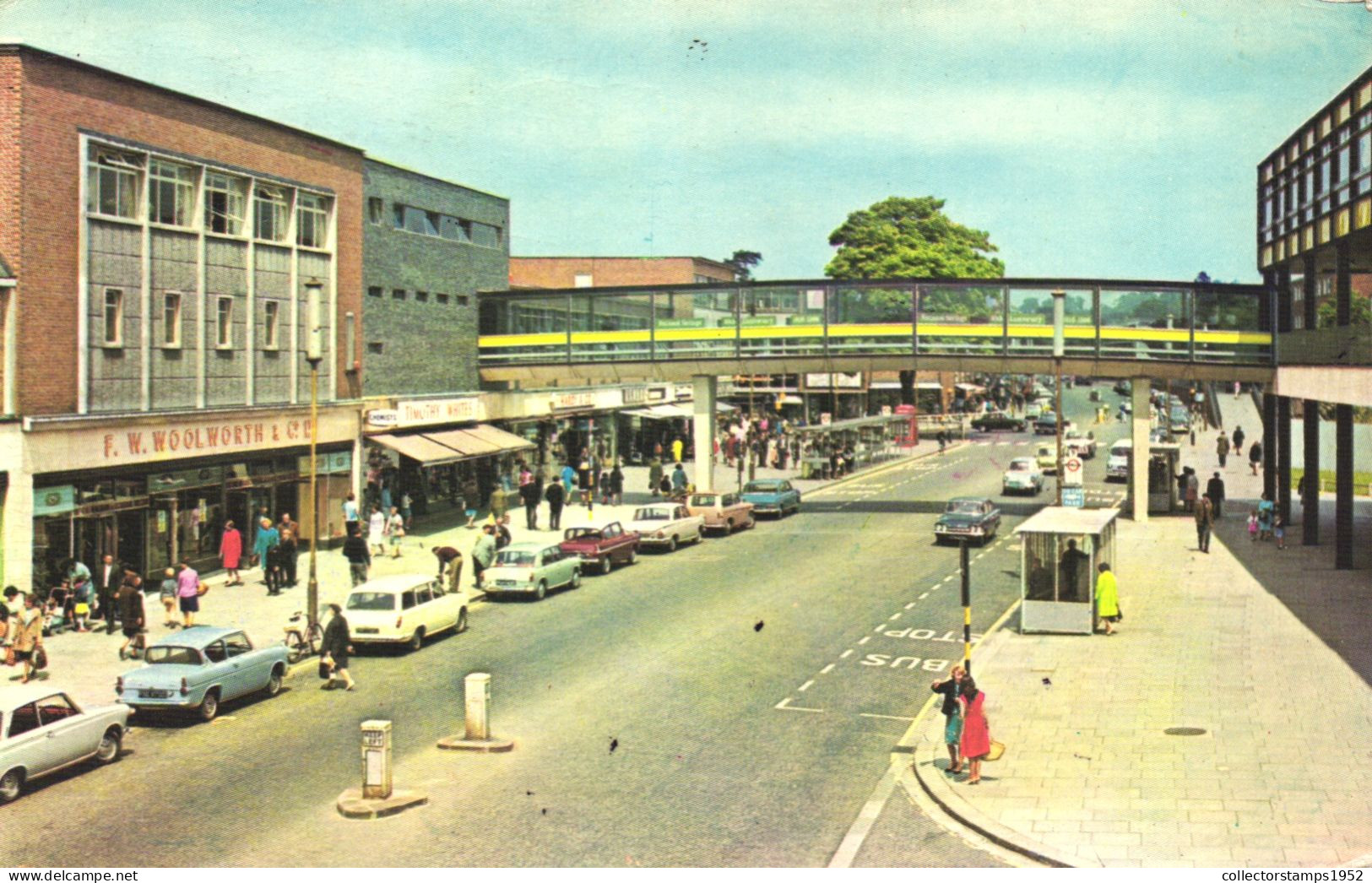 MARLOWES, HEMEL HEMPSTEAD, HERTFORDSHIRE, ARCHITECTURE, CARS, BRIDGE, ENGLAND, UNITED KINGDOM, POSTCARD - Hertfordshire