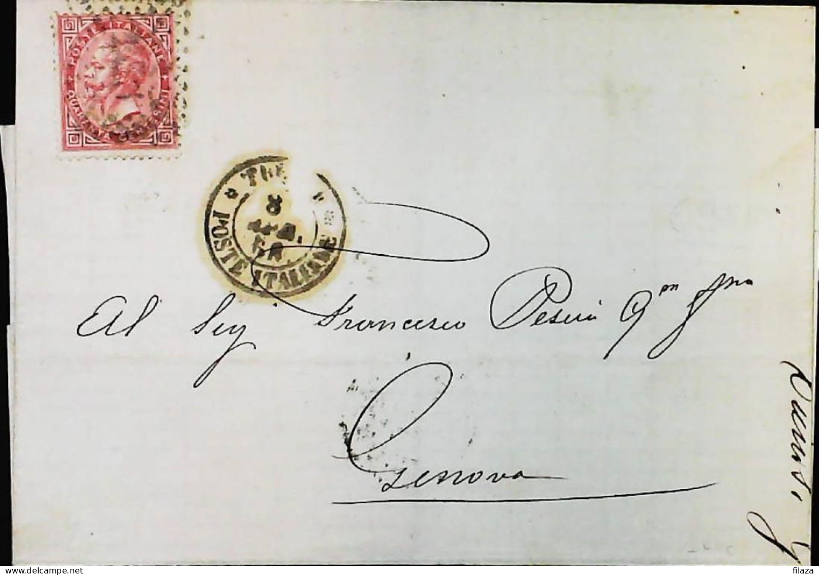 ITALIA / LEVANTE 1868 Lettera Da TUNISI - S6340 - Amtliche Ausgaben