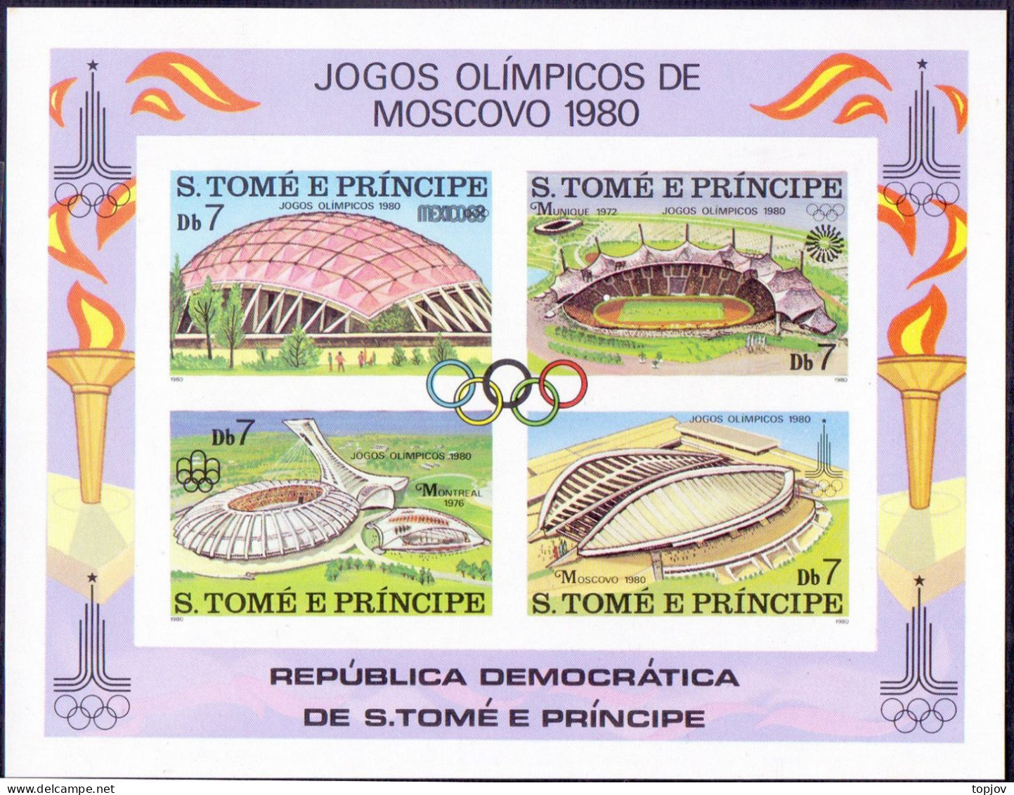 SAO TOME & PRINCIPE - OLYMPIC MOSCOW - STADIUMS - **MNH - 1980 - Verano 1980: Moscu