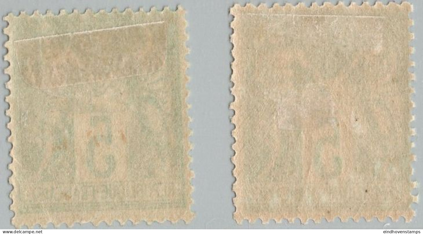 France 1898 5 C Yellow Green Sage Type III 2 Shades (N Below B) MH - 1898-1900 Sage (Tipo III)