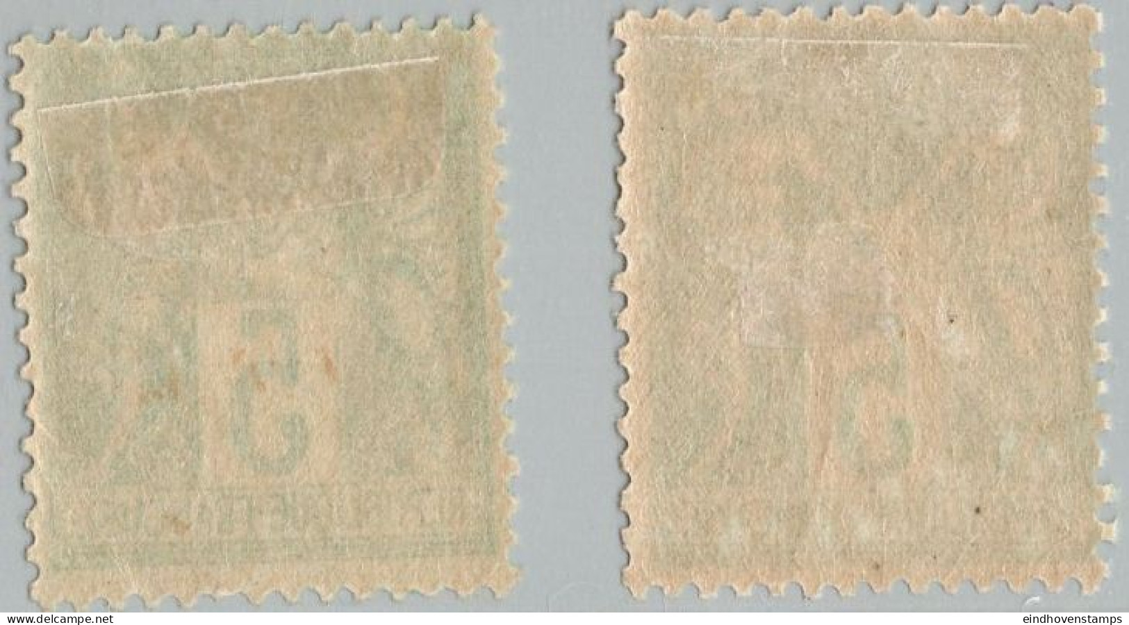 France 1898 5 C Yellow Green Sage Type III 2 Shades (N Below B) MH - 1898-1900 Sage (Type III)