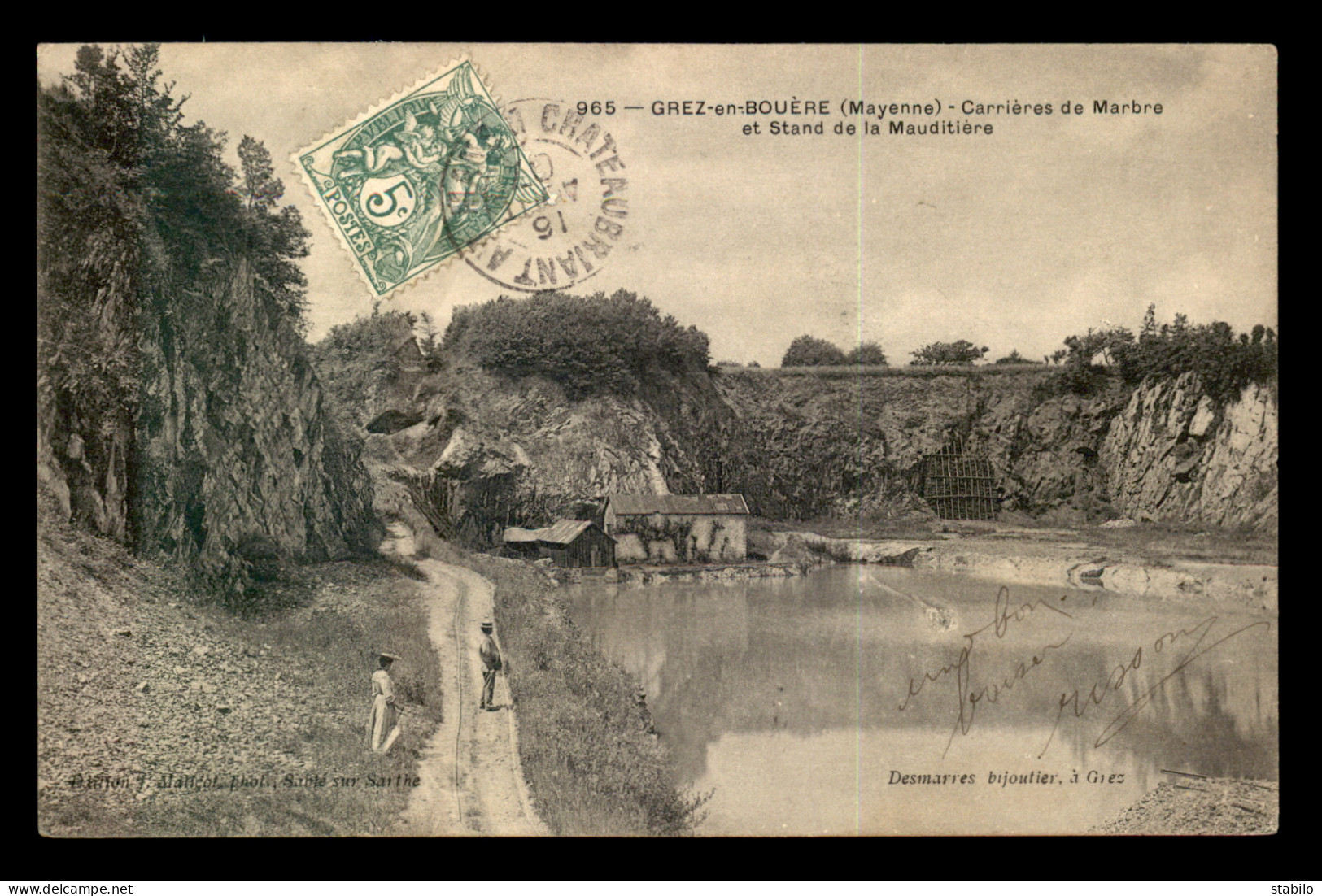 53 - GREZ-EN-BOUERE - CARRIERES DE MARBRE ET STAND DE LA MAUDITIERE - Crez En Bouere