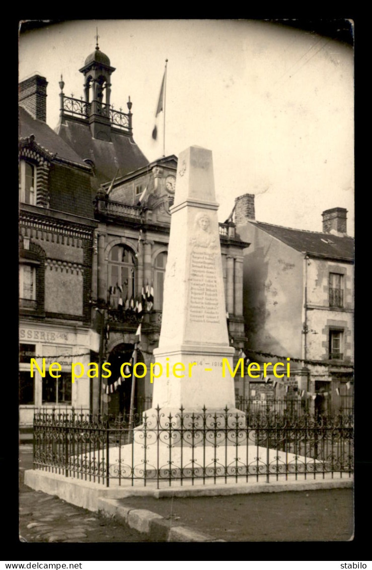 53 - LASSAY - LE MONUMENT AUX MORTS - CARTE PHOTO ORIGINALE - Lassay Les Chateaux