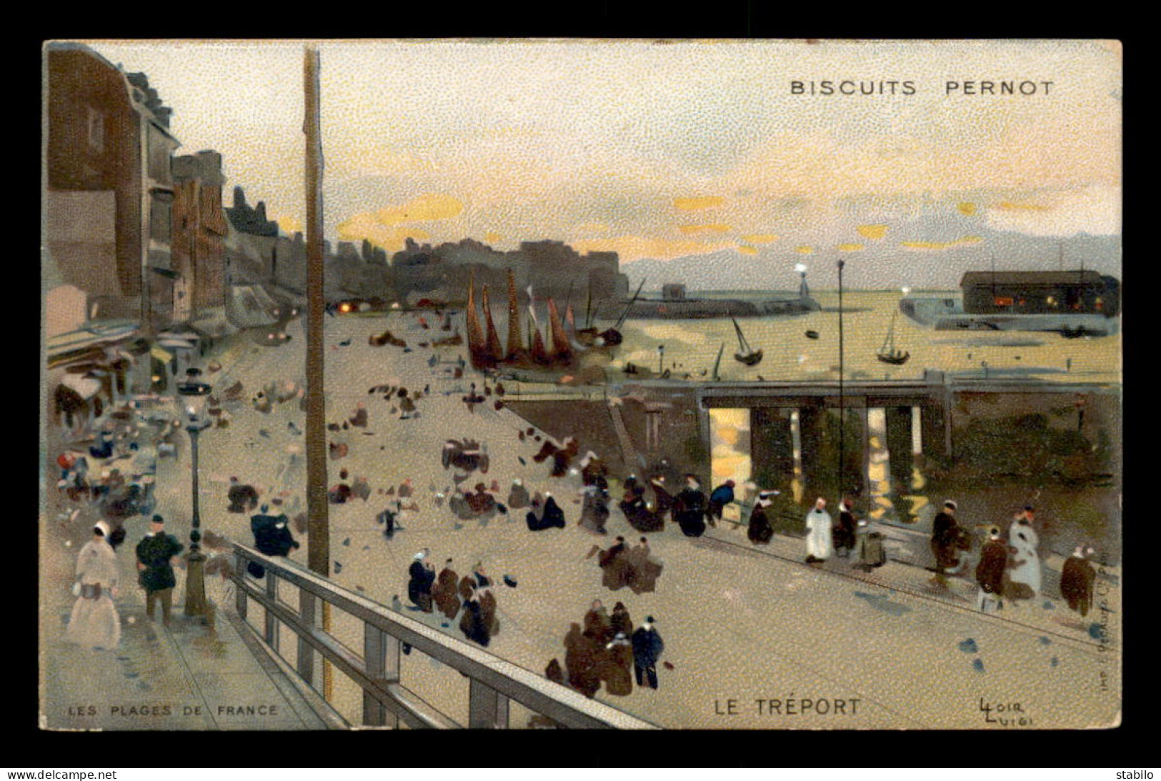 ILLUSTRATEURS - LUIGI LOIR - LES PLAGES DE FRANCE - LE TREPORT - PUBLICITE BISCUITS PERNOT - Loir