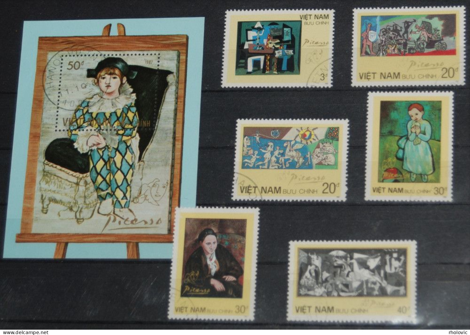 VIETNAM 1987, Paintings, Picasso, Art, Mi #1853-8 + B56, Used - Picasso