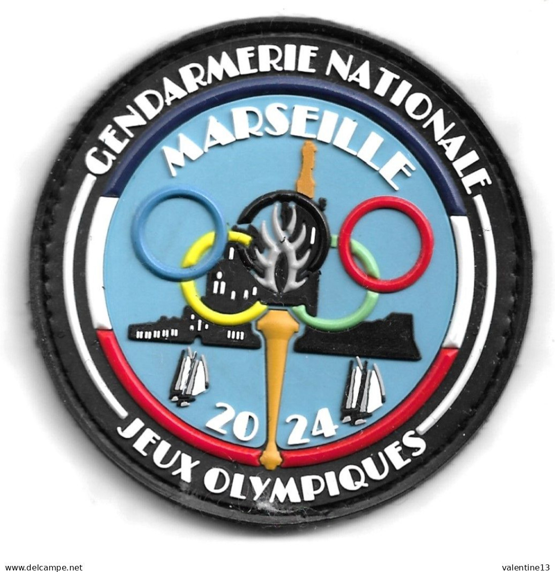 Ecusson PVC 3D GENDARMERIE NATIONALE JO PARIS 2024 MARSEILLE - Policia