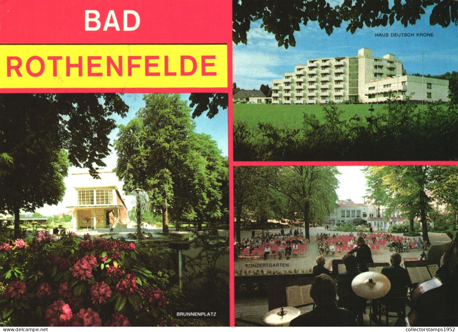 BAD ROTHENFELDE, MULTIPLE VIEWS, ARCHITECTURE, PARK, CONCERT GARDEN, HOTEL, GERMANY, POSTCARD - Bad Rothenfelde