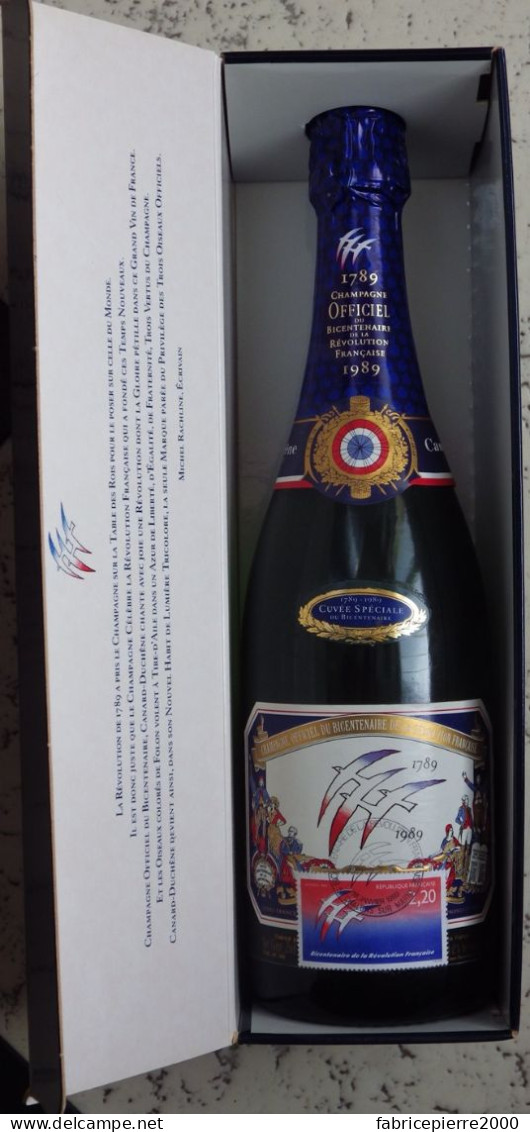 CANARD-DUCHÊNE 1989, CHAMPAGNE Officiel Du BICENTENAIRE De La REVOLUTION Avec Timbre De FOLON 1er Jour Avec étui - Champagne & Mousseux