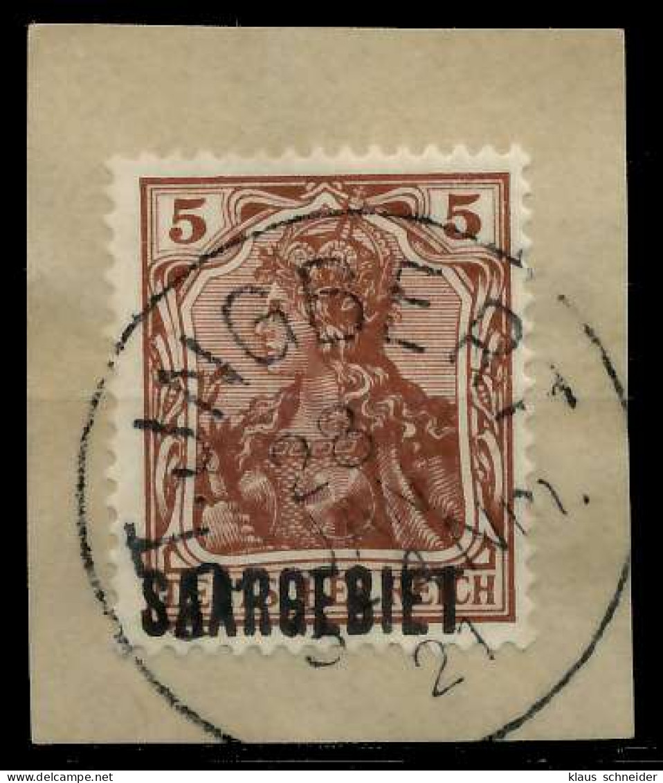 SAARGEBIET GERMANIA Nr 44b Zentrisch Gestempelt Briefstück X7B22FE - Oblitérés