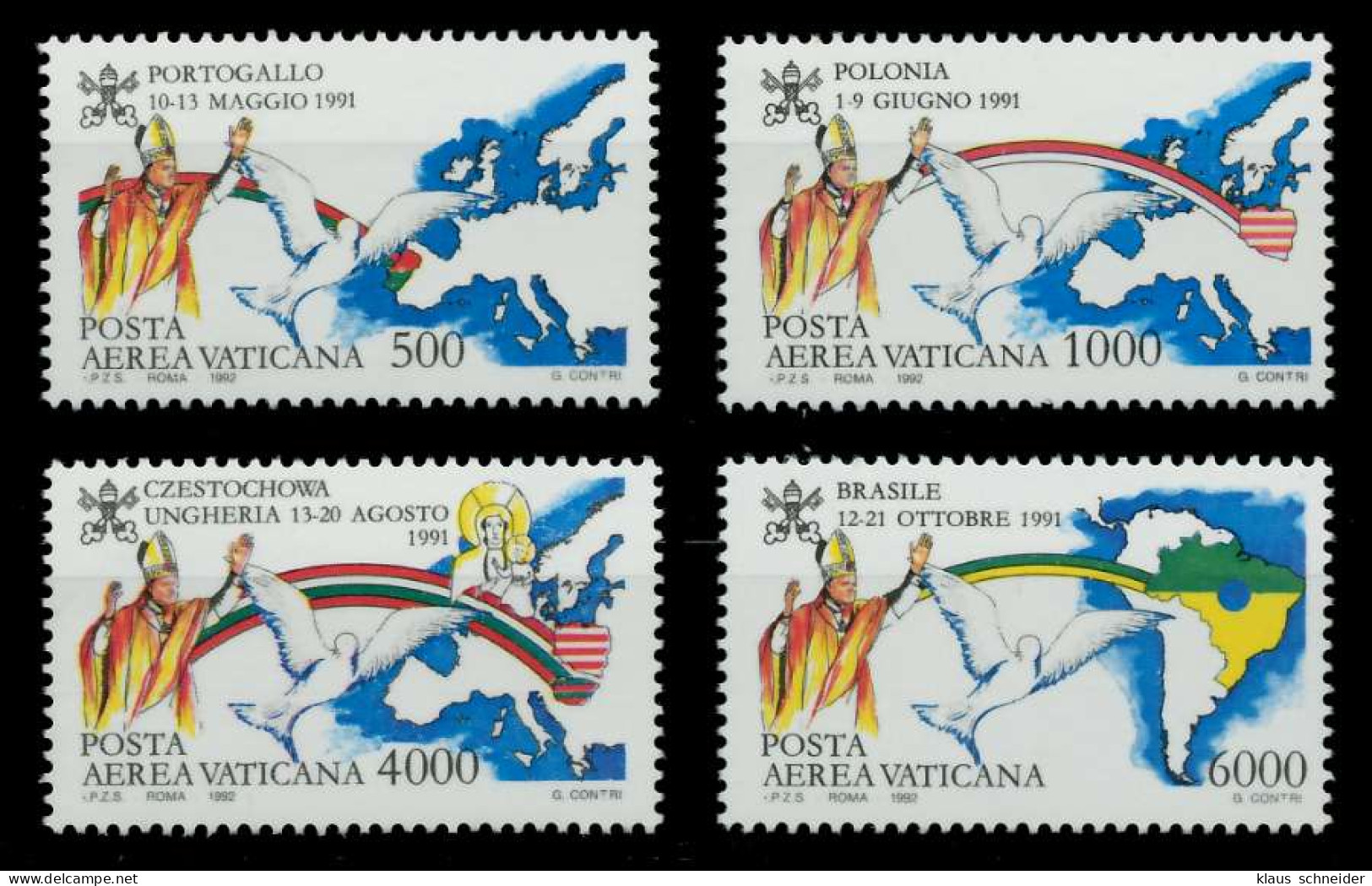 VATIKAN 1992 Nr 1071-1074 Postfrisch S016196 - Unused Stamps