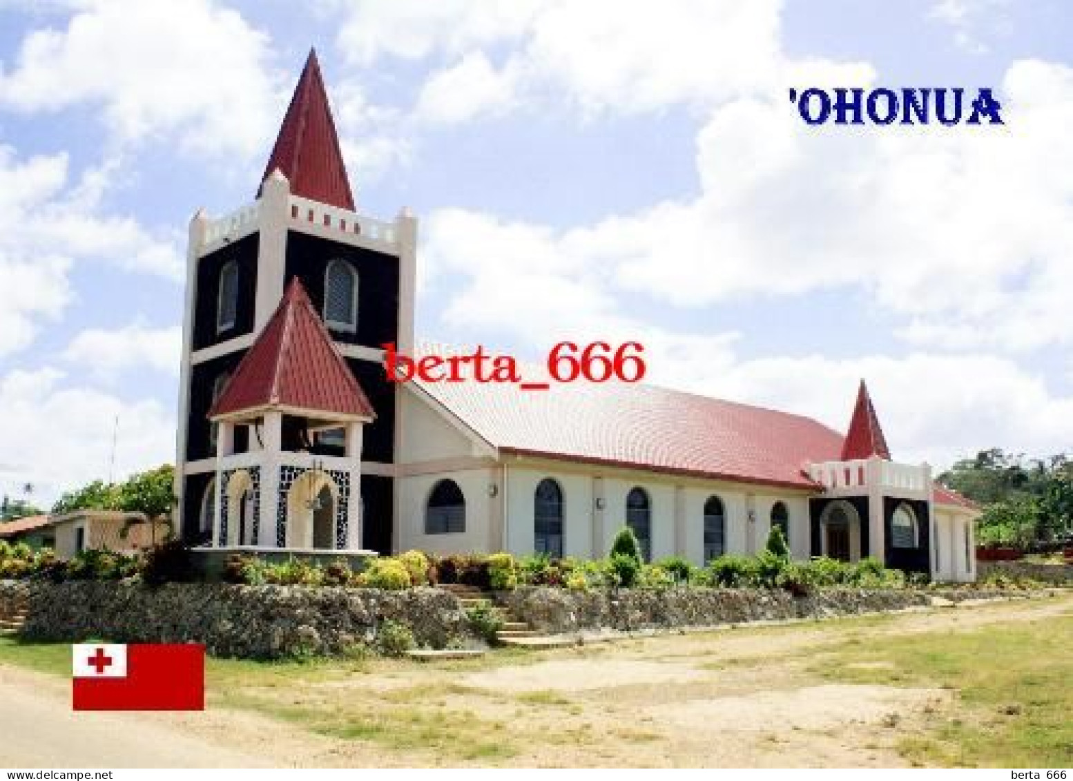 Tonga Ohonua Church New Postcard - Tonga