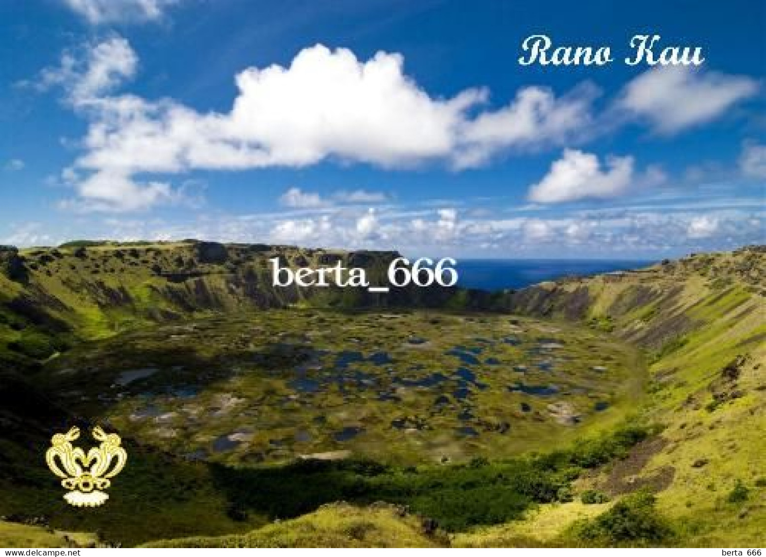 Rapa Nui UNESCO Easter Island Rano Kau Crater New Postcard - Rapa Nui