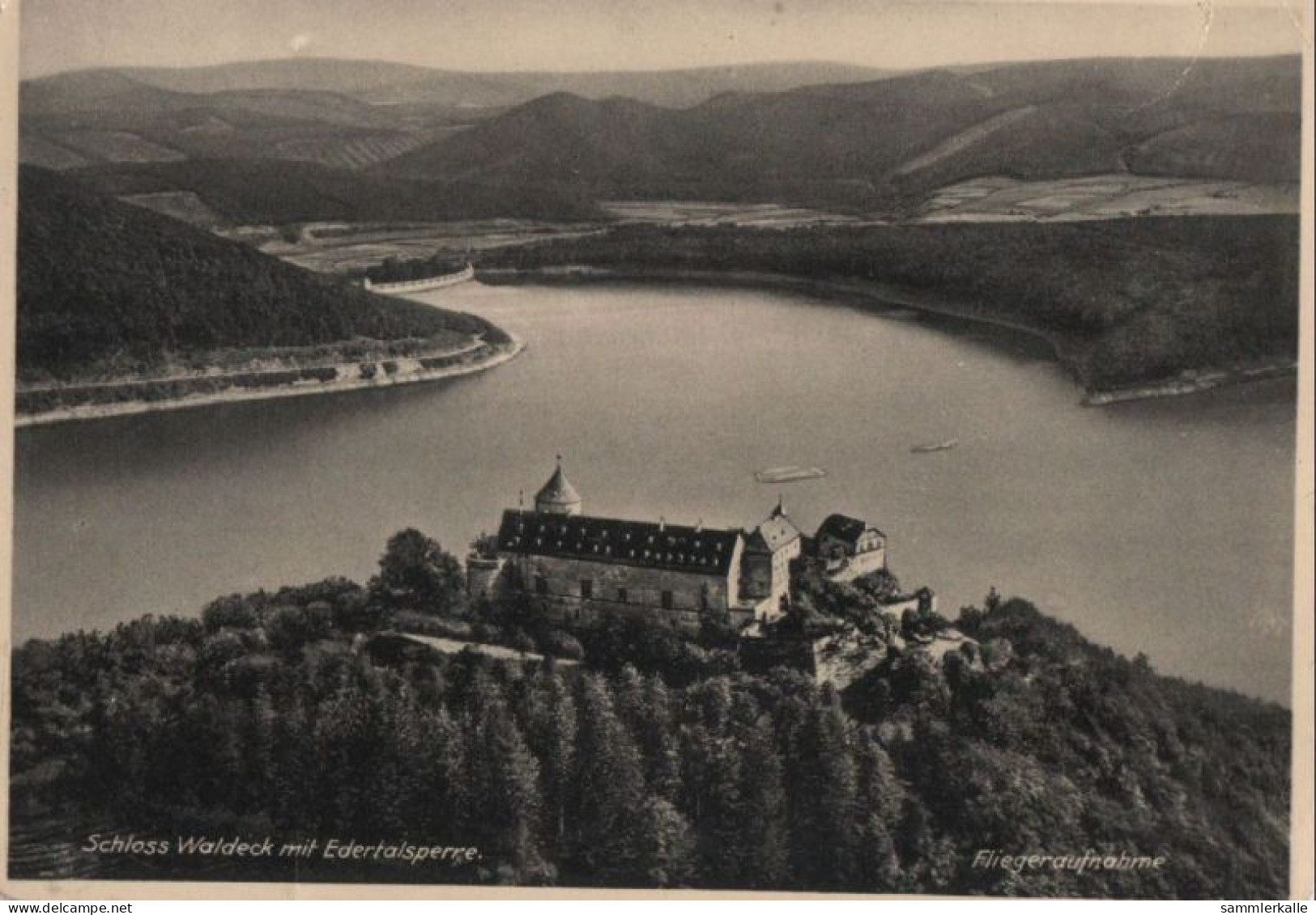 67103 - Waldeck - Schloss Mit Edertalsperre, Fliegeraufnahme - 1934 - Waldeck