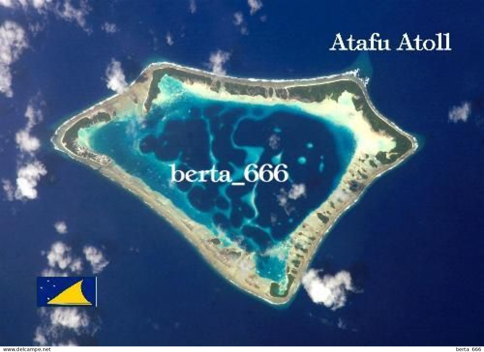 Tokelau Atafu Atoll Satellite View New Zealand New Postcard - Tokelau