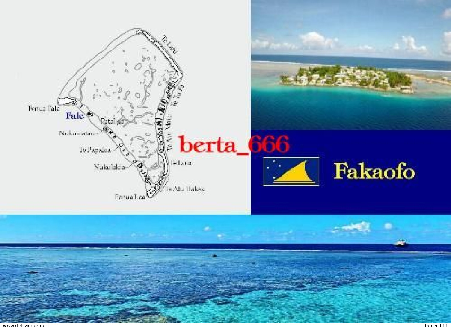 Tokelau Fakaofo Atoll Map New Zealand New Postcard * Carte Geographique * Landkarte - Tokelau