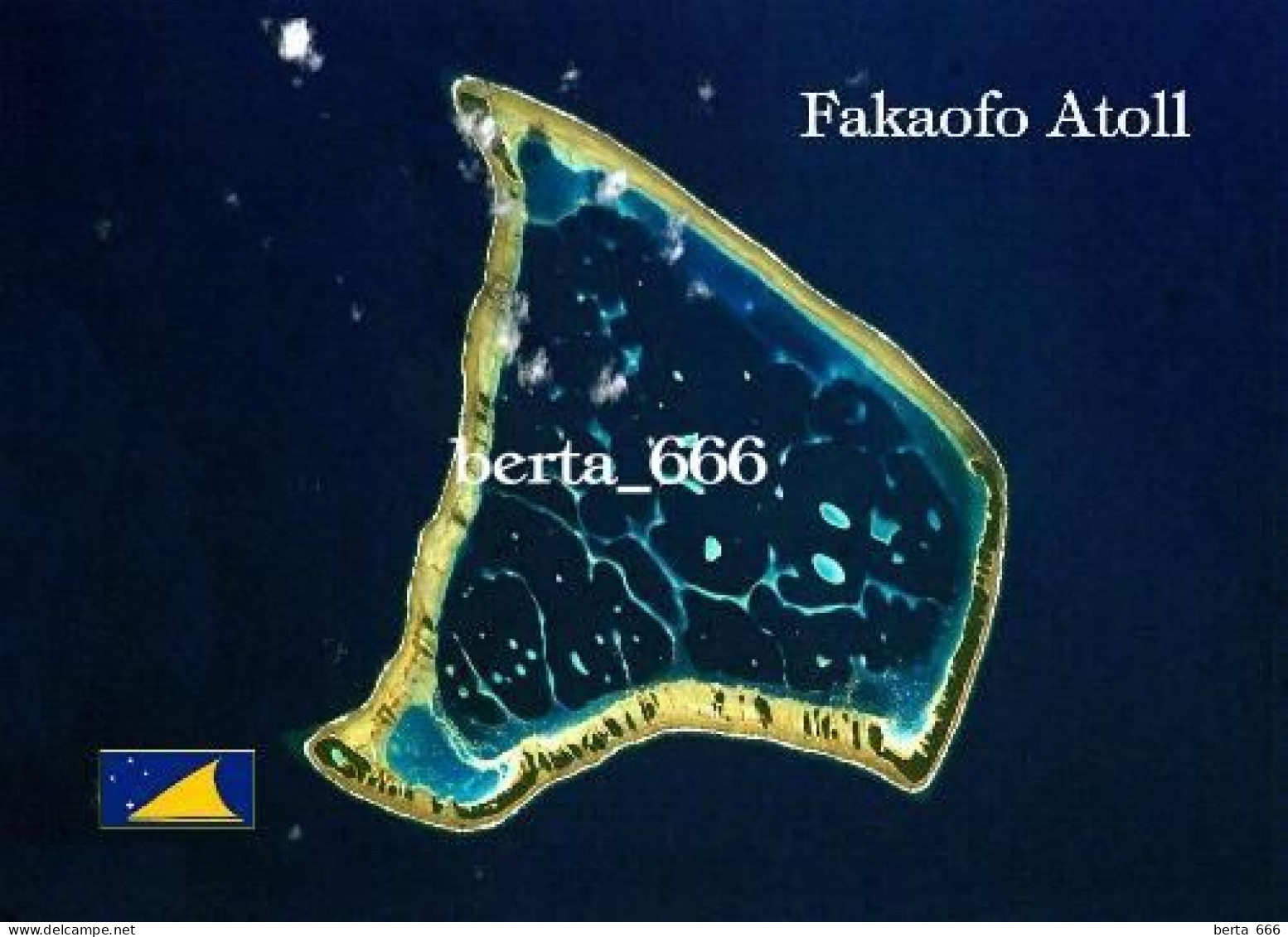 Tokelau Fakaofo Atoll Satellite View New Zealand New Postcard - Tokelau