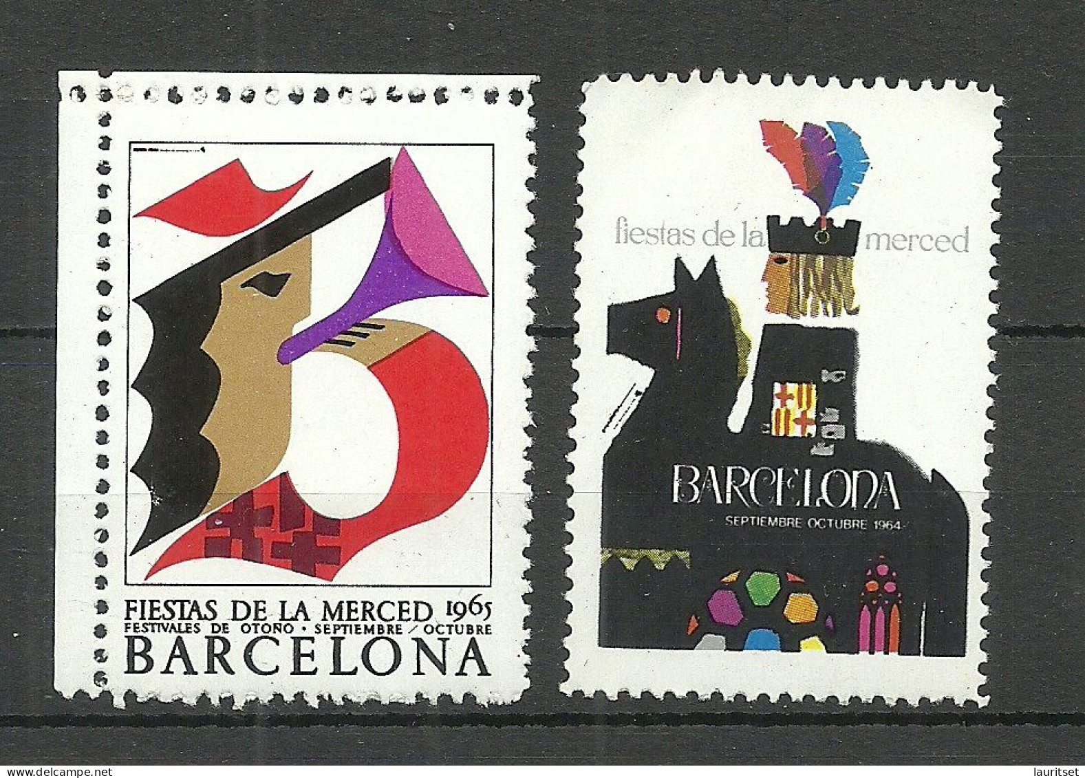 ESPANA Spain 1964/1965 Barcelona - 2 Advertising Vignettes MNH - Erinnofilia