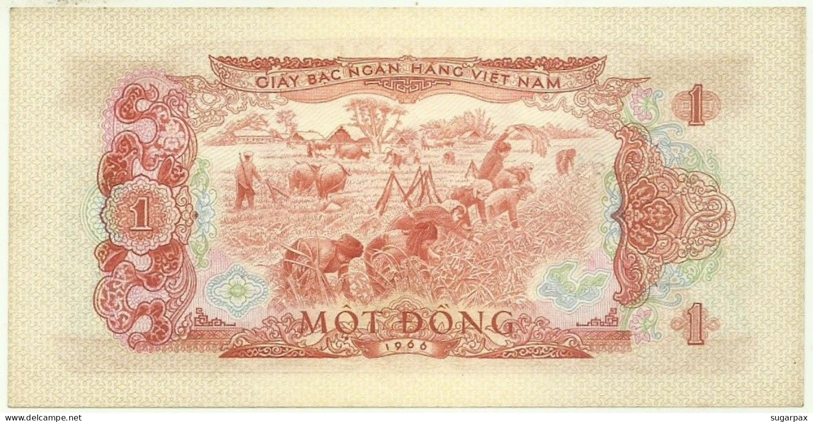 SOUTH VIET NAM - 1 Dông - 1966 ( 1975 ) - P 40 - Unc. - Serie ZK - Boats On Canal / Workers In Field - VIETNAM - Viêt-Nam