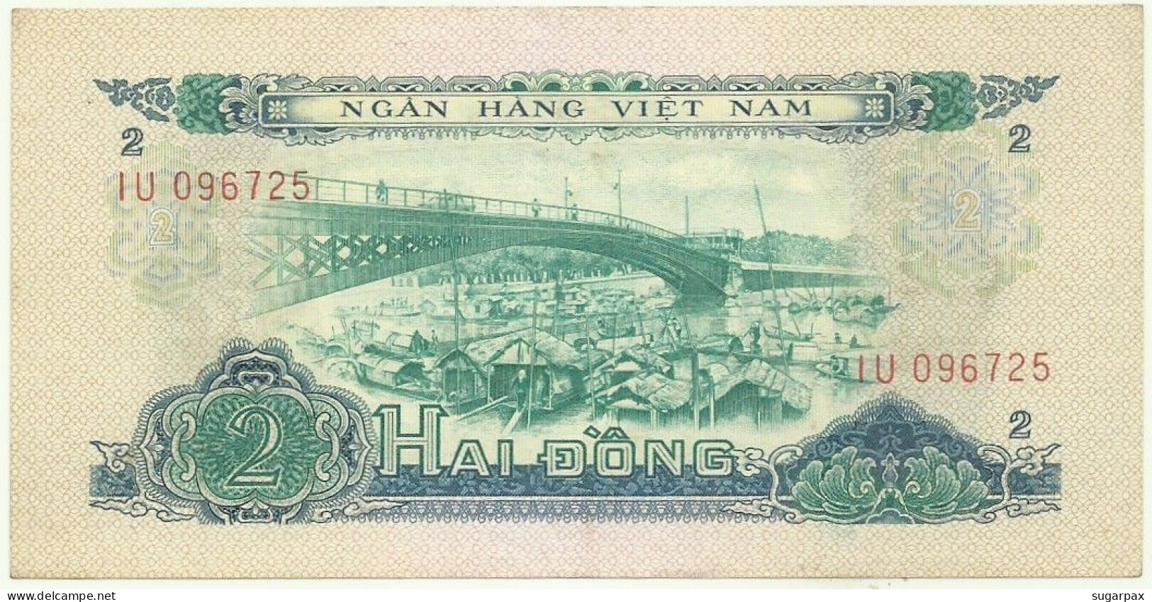 SOUTH VIET NAM - 2 Dông - 1966 ( 1975 ) - P 41 - Unc. - Serie IU - Houseboats / Soldiers And Workers - VIETNAM - Vietnam
