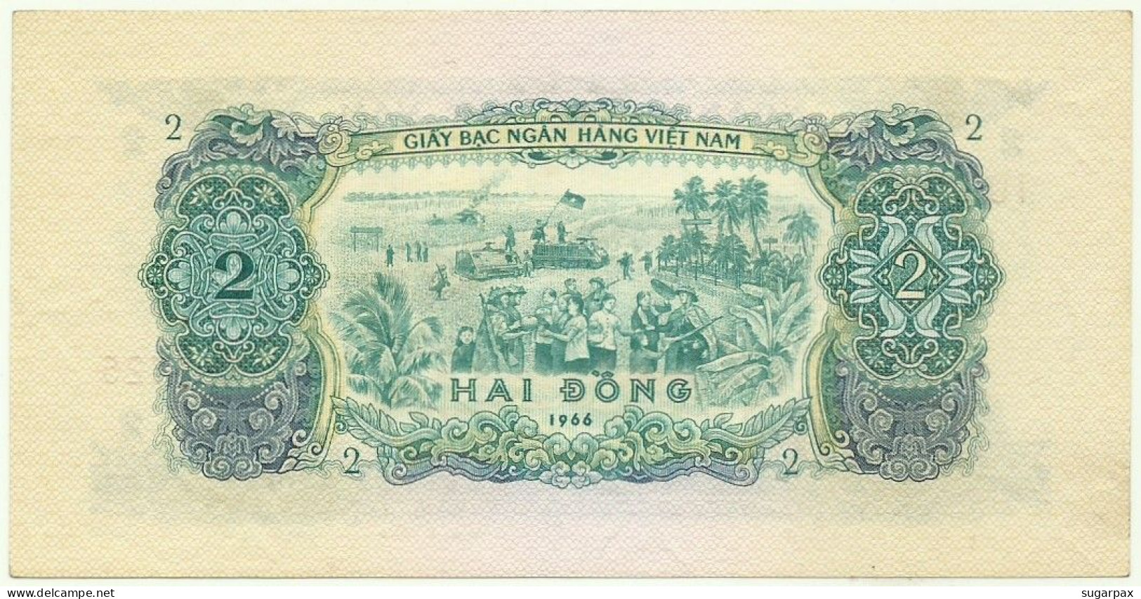 SOUTH VIET NAM - 2 Dông - 1966 ( 1975 ) - P 41 - Unc. - Serie IU - Houseboats / Soldiers And Workers - VIETNAM - Vietnam