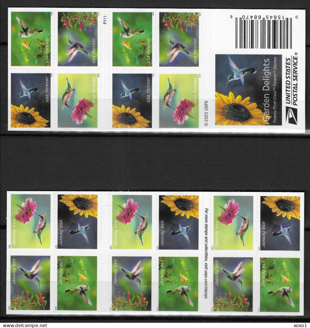 USA 2024 MiNr. XXXX Etats-Unis Birds,Ruby-throated Hummingbird (Archilochus Colubris), Flowers 20v MNH **  28.00 € - Colibríes