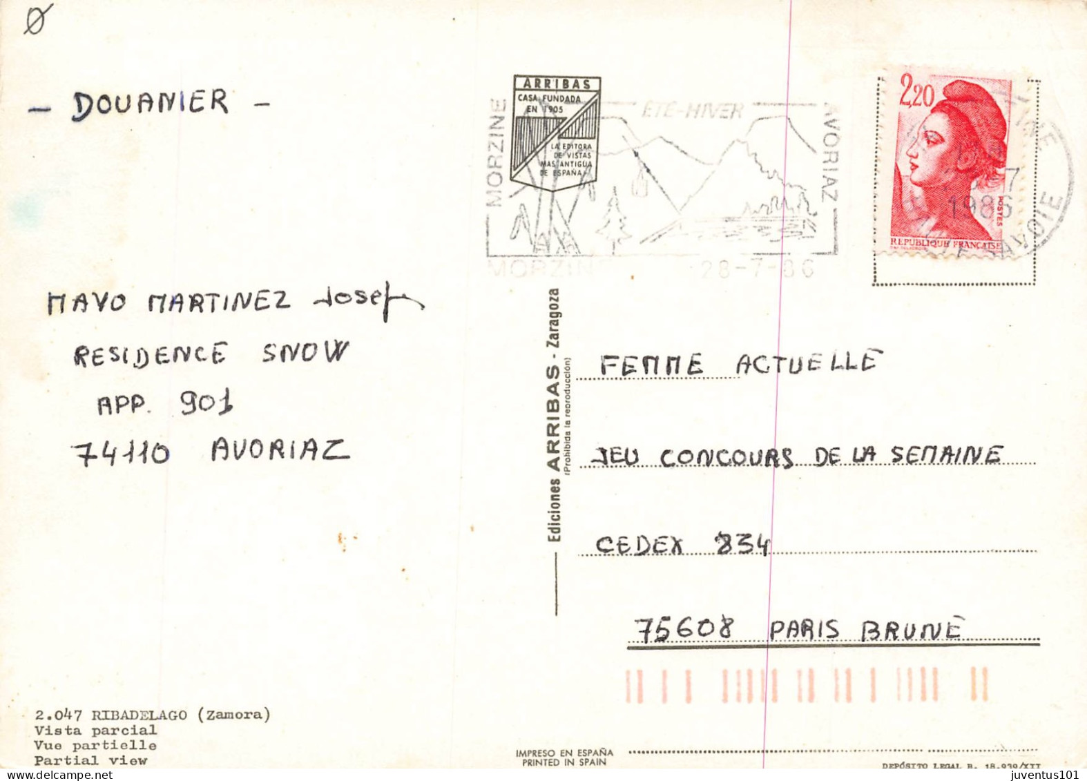 CPSM Zamora-Ribadelago-Vista Parcial-RARE-Timbre   L2817 - Zamora