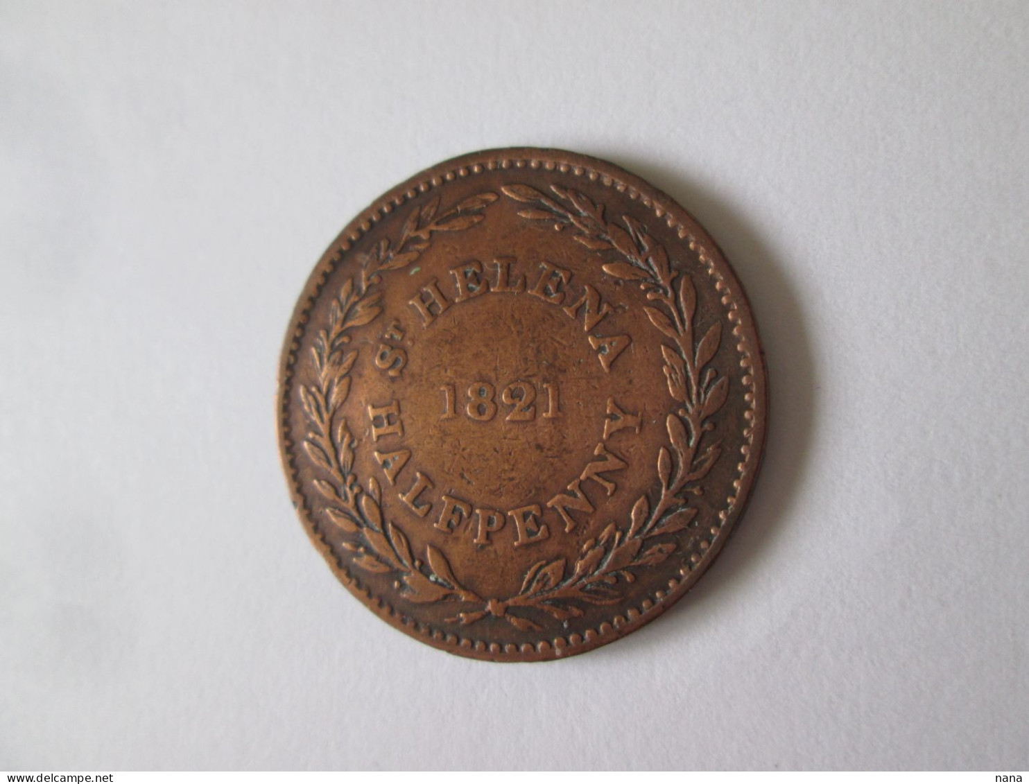 Saint Helena Island-Half Penny 1821 Cooper Coin See Pictures - Saint Helena Island