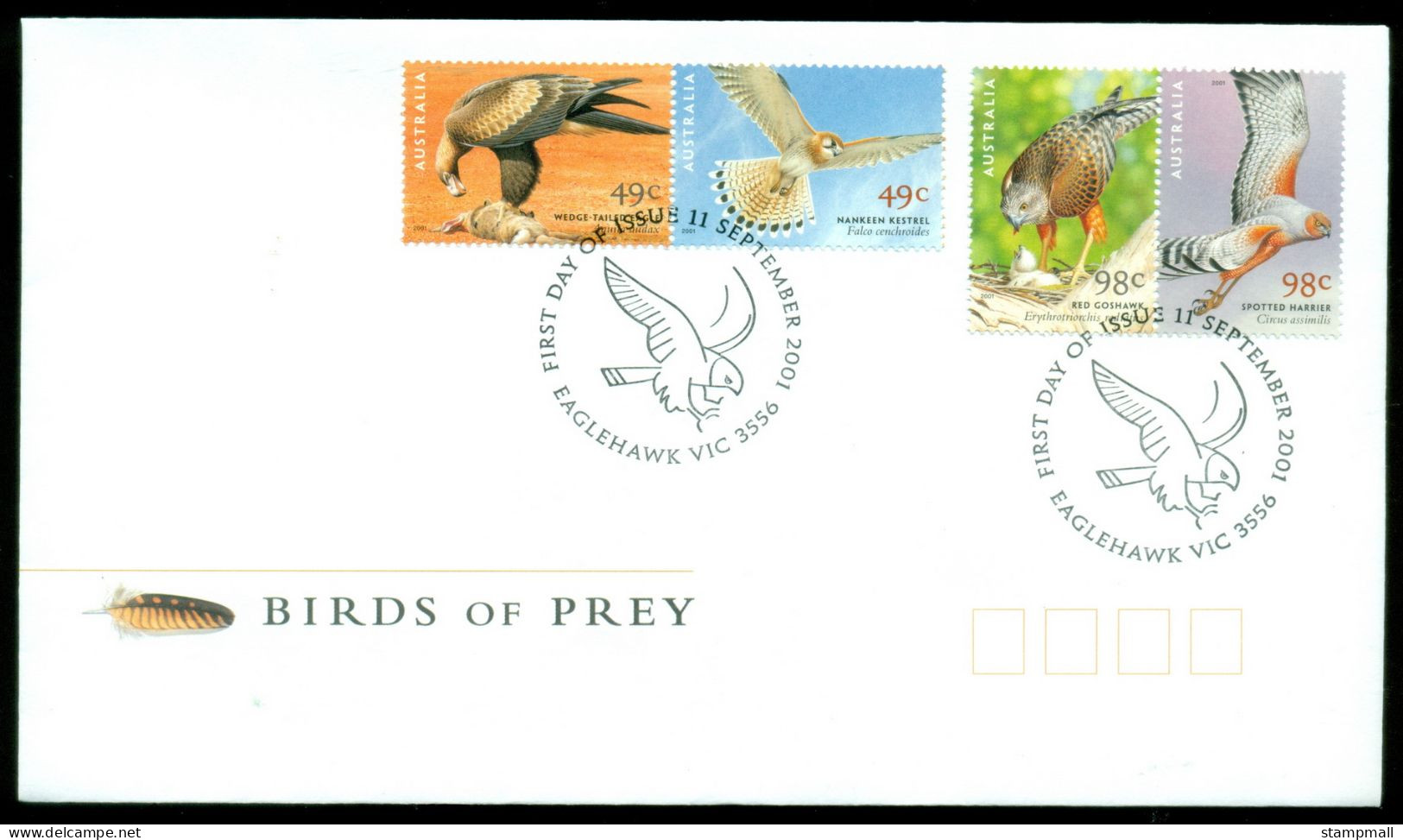 Australia 2001 Birds Of Prey FDC - Sobre Primer Día (FDC)