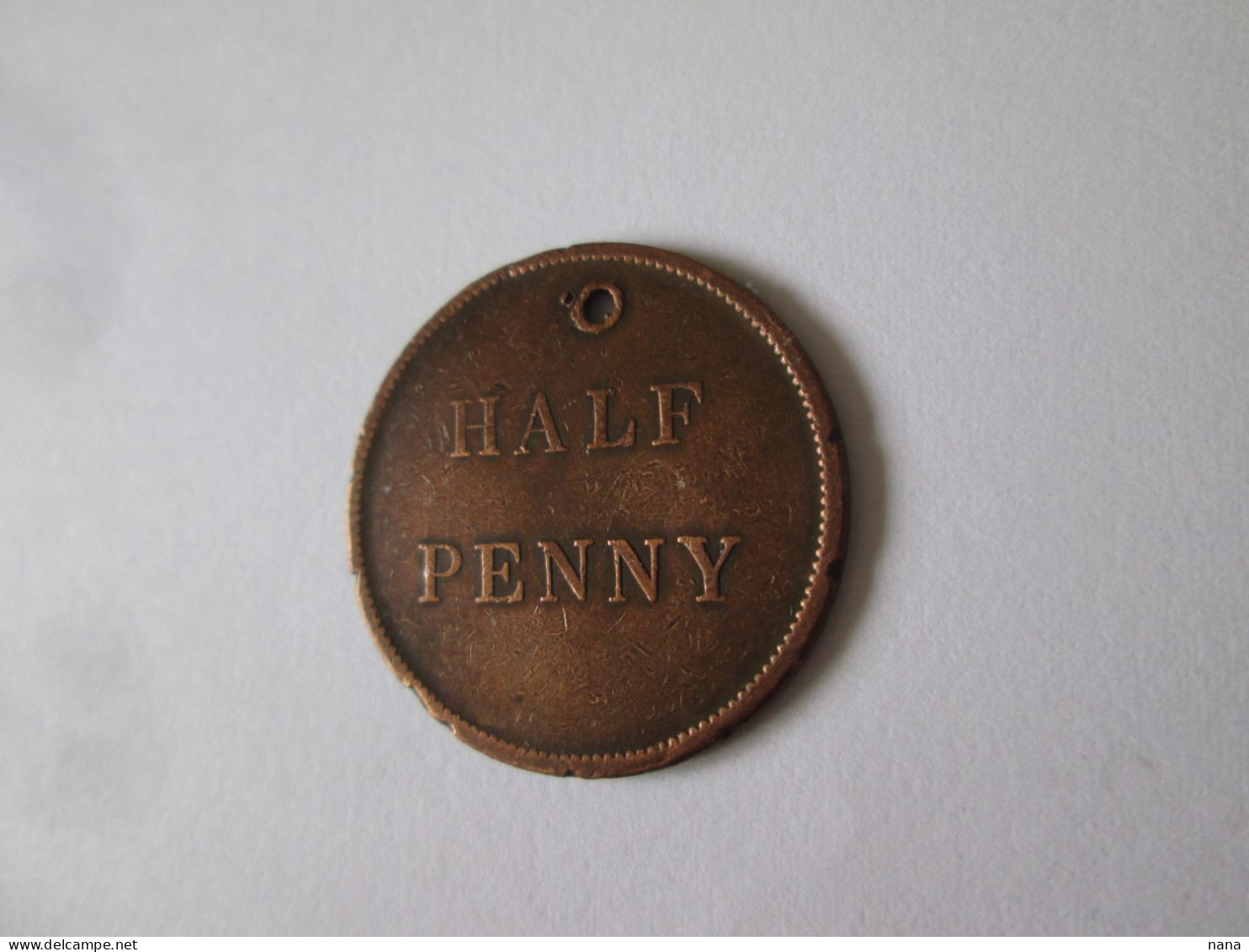 Canada Half Penny 1841 James Duncan Holed Cooper Token/jeton See Pictures - Monetari / Di Necessità