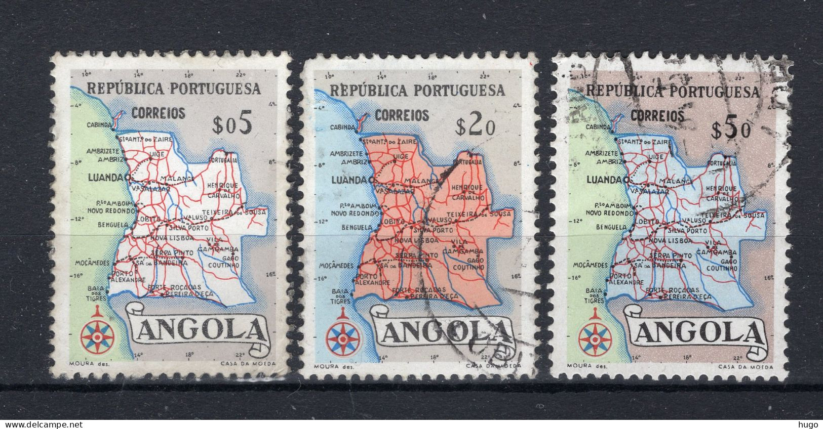 ANGOLA Yt. 381/383° Gestempeld 1955 - Angola