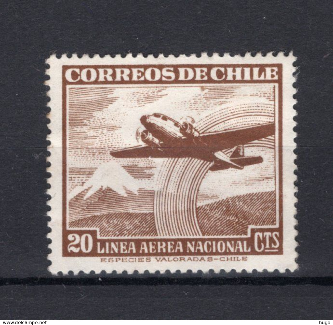 CHILI Yt. PA140 (*) Zonder Gom Luchtpost 1951 - Chile