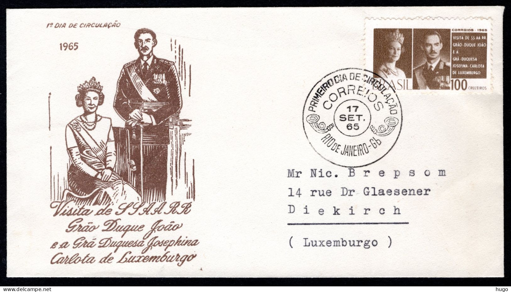 BRAZILIE Yt. 784 FDC 1965 - Lettres & Documents