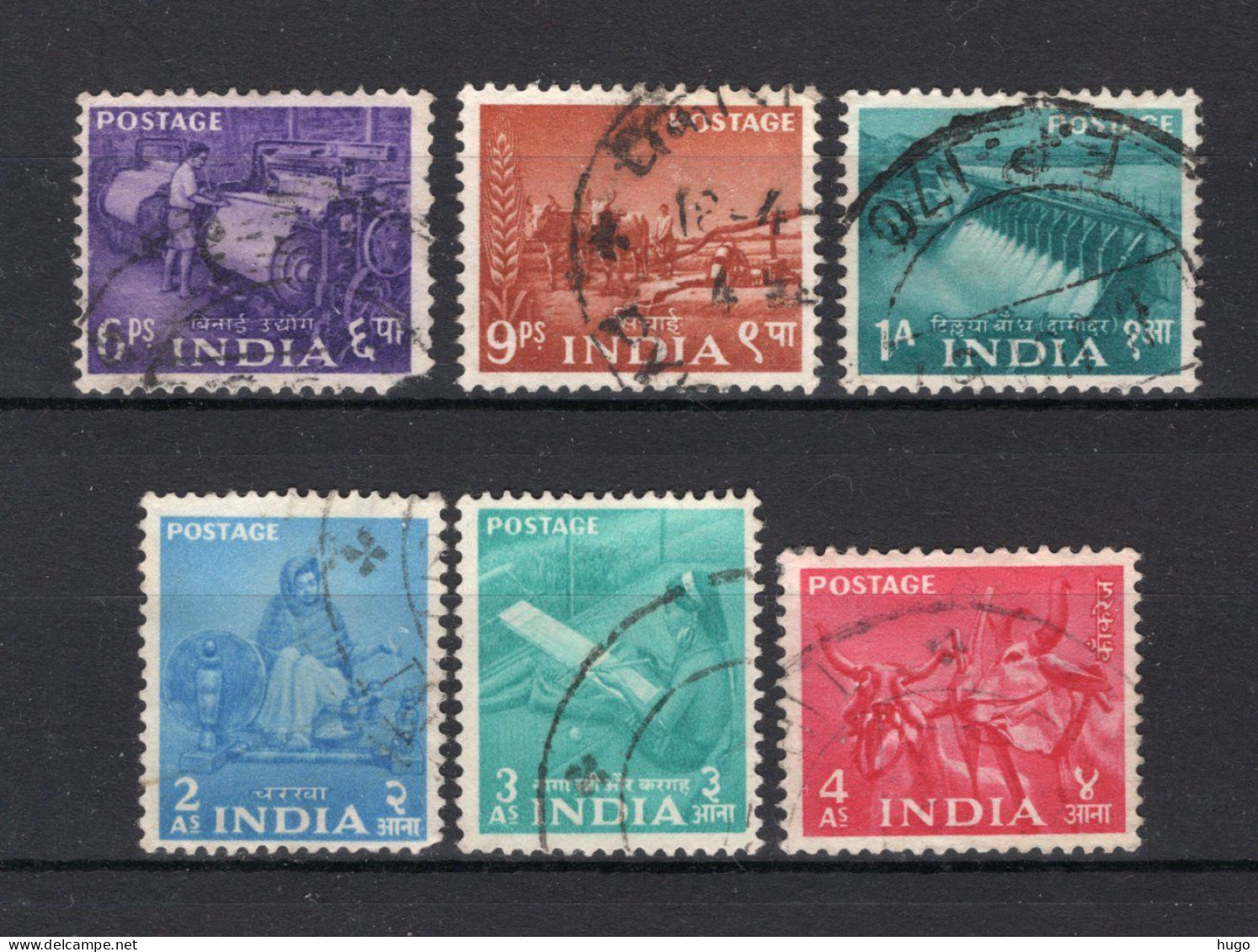 INDIA Yt. 55/60° Gestempeld 1955 - Usados