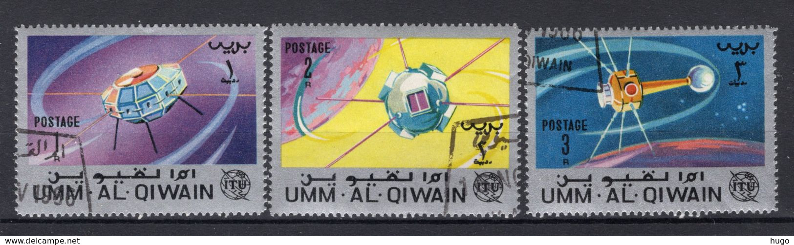 UMM AL QIWAIN Mi. 83A/85A° Gestempeld 1966 - Umm Al-Qaiwain