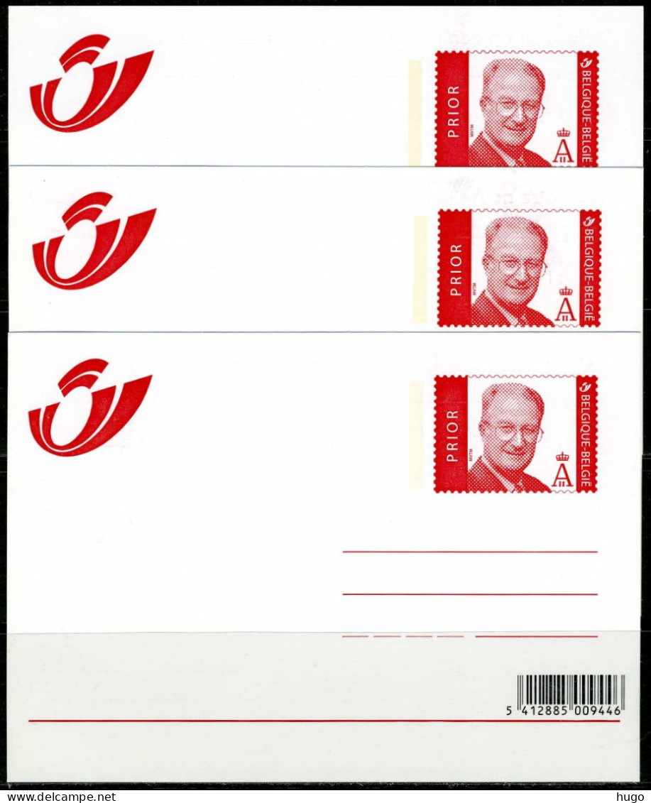 (B) Belgiê Briefkaart Adreswijziging** 2002 NL-FR -DU (3 Stuks) - Avviso Cambiamento Indirizzo