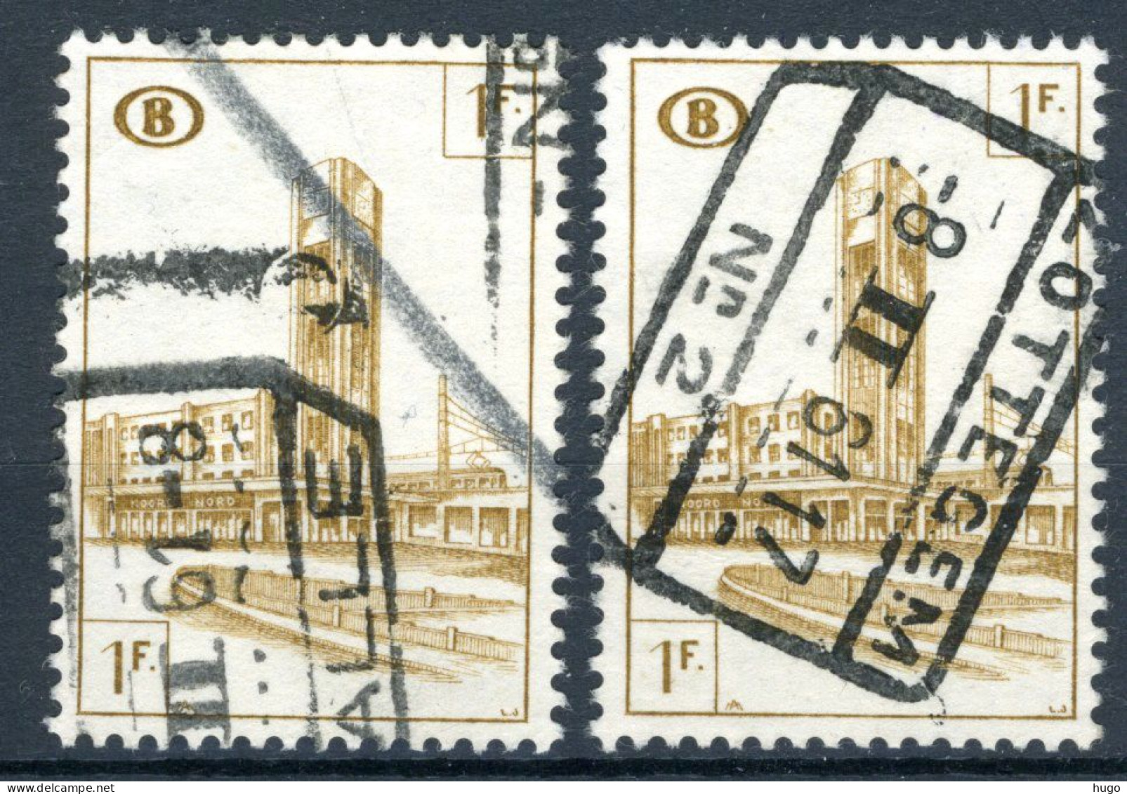 (B) TR336 Gestempeld 1953 - Noord Zuid Verbinding Brussel (2 Stuks) - 3 - Used