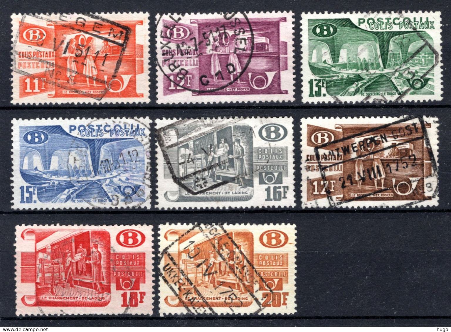 TR322/329° Gestempeld 1950-1952 - Postpakketzegels Hellogravure - Oblitérés