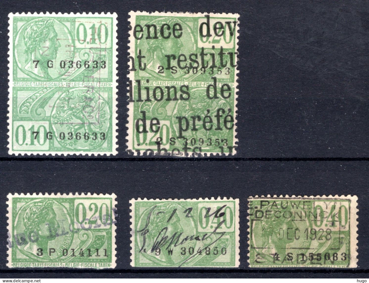 Fiscale Zegel 1925 - 0,10-0,20-0,40 Fr - Francobolli