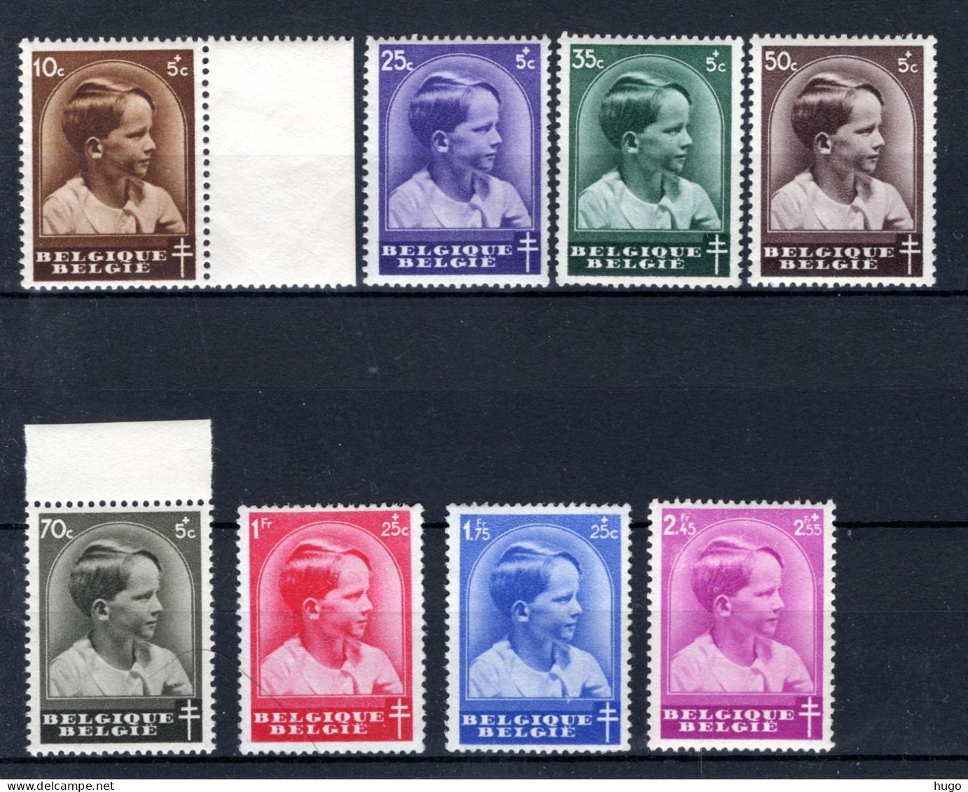 438/445 MNH 1937 - Prins Boudewijn - Neufs