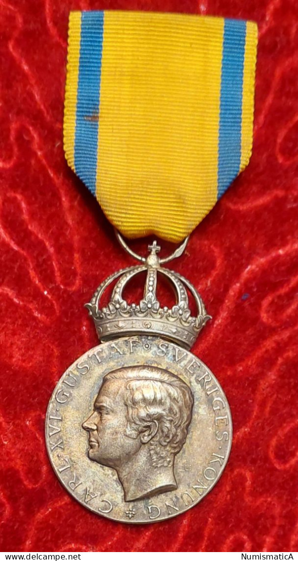 Silver Medal For Merit With Crown- Sweden - Autres & Non Classés