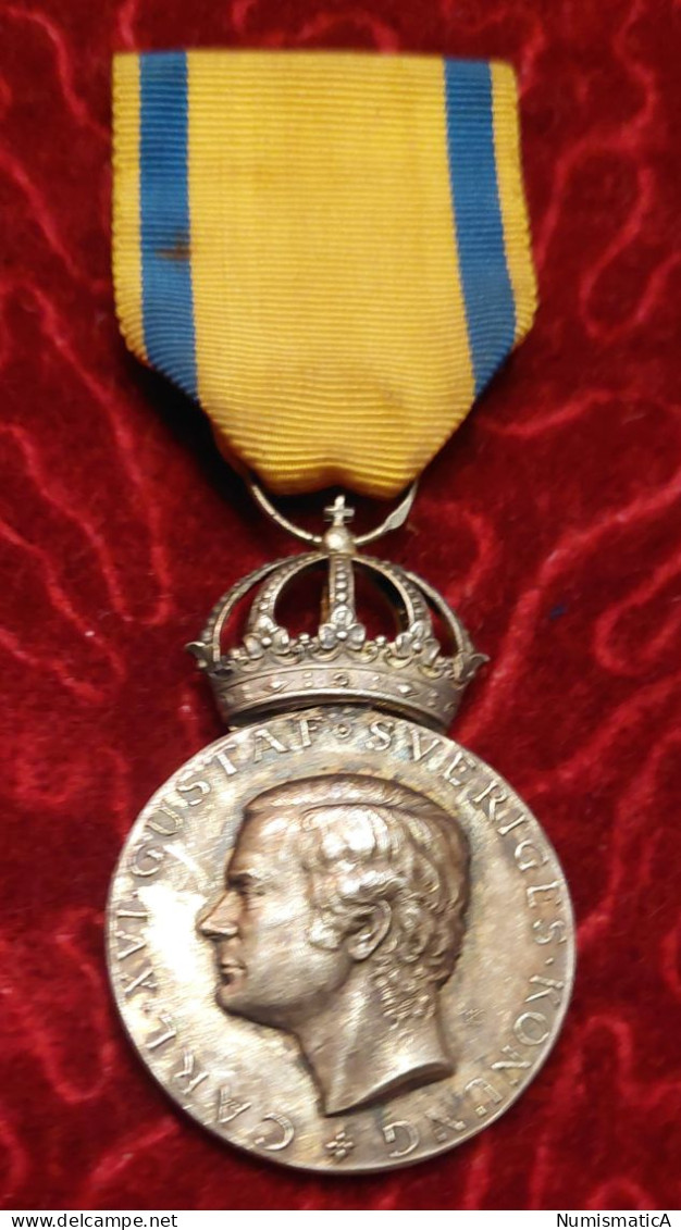 Silver Medal For Merit With Crown- Sweden - Autres & Non Classés