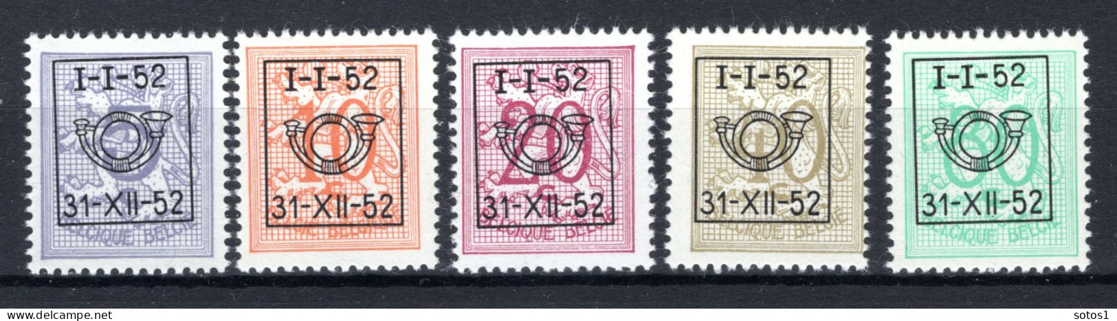 PRE620/624 MNH** 1952 - Klein Staatswapen Opdruk Type D - REEKS 42 - Typografisch 1951-80 (Cijfer Op Leeuw)