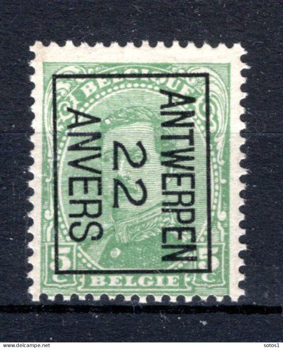 PRE59B-IV MNH** 1922 - ANTWERPEN 22 ANVERS  - Typos 1922-26 (Albert I)