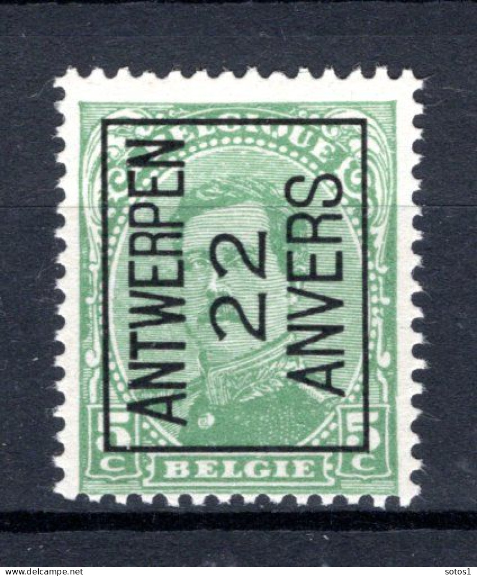 PRE59A-IV MNH** 1922 - ANTWERPEN 22 ANVERS  - Tipo 1922-26 (Alberto I)