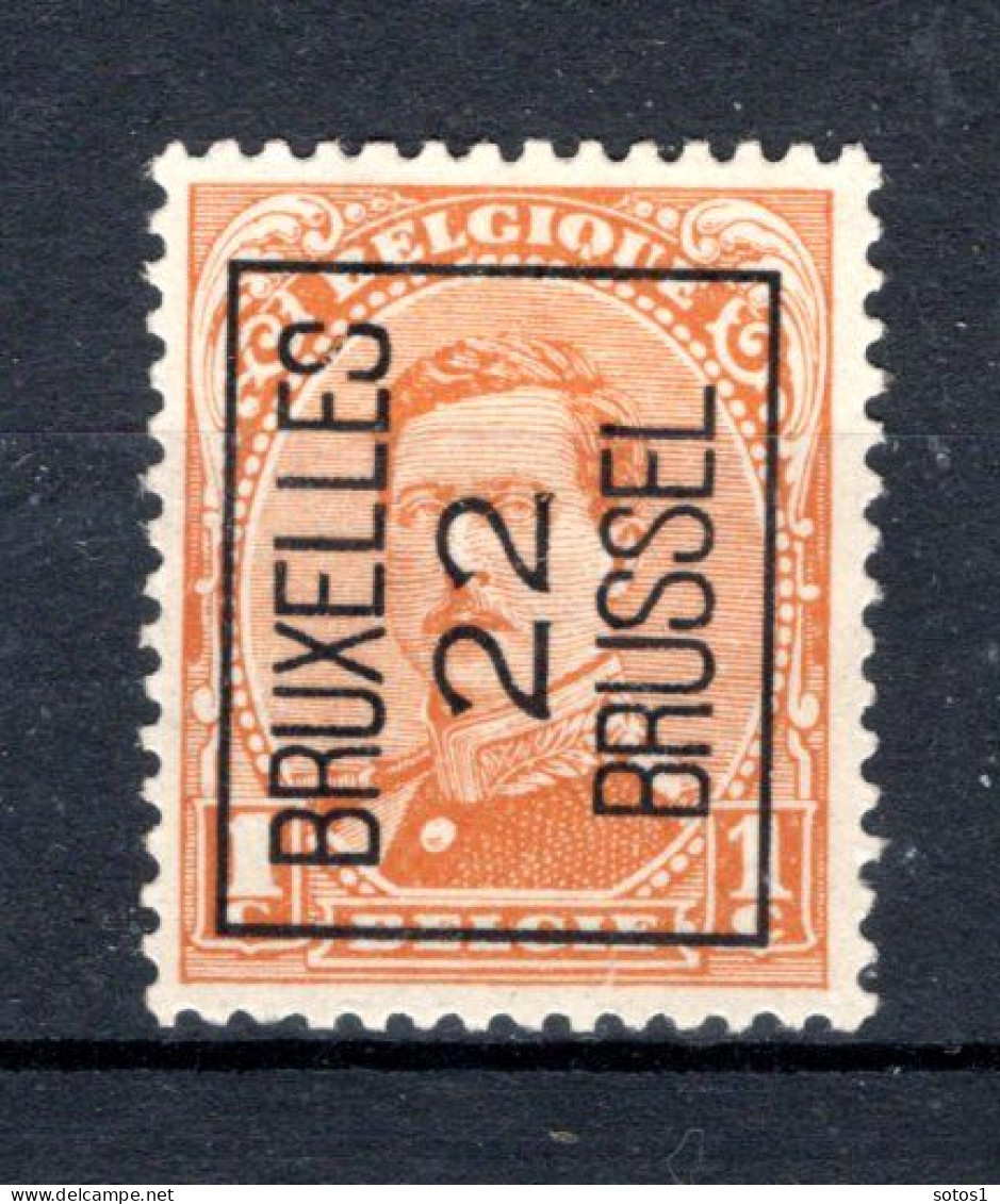 PRE55A MH* 1922 - BRUXELLES 22 BRUSSEL - Sobreimpresos 1922-26 (Alberto I)