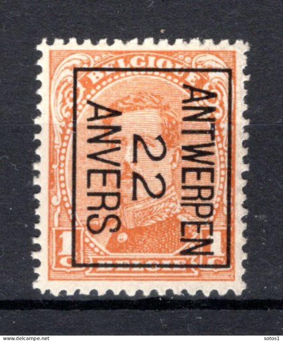 PRE54B MNH** 1922 - ANTWERPEN 22 ANVERS - Tipo 1922-26 (Alberto I)